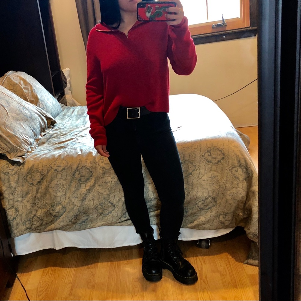Red brandy Melville sweater